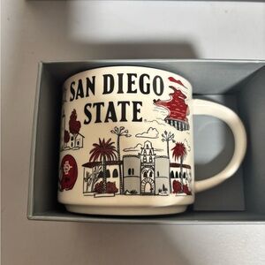 Starbucks San Diego State Mug - Red and White Design